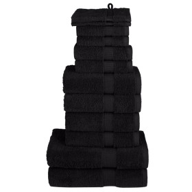 12-teiliges Handtuchset aus 100% Baumwolle in Schwarz, 600 g/m². von , Handtücher - Ref: Foro24-137582, Preis: 58,99 €, Rabat...