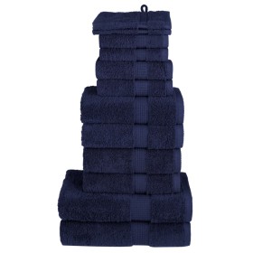 Set of 12 navy blue 100% cotton towels 600 gsm by , Towels - Ref: Foro24-137575, Price: 54,99 €, Discount: %