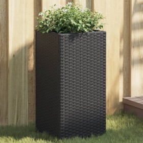 Black synthetic rattan planter 30x30x60 cm by , Pots and planters - Ref: Foro24-366410, Price: 51,01 €, Discount: %