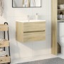 Armario de lavabo contrachapada roble Sonoma 60x38,5x45 cm de , Muebles de baño - Ref: Foro24-849636, Precio: 49,77 €, Descue...