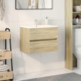 Sonoma oak veneer bathroom cabinet 60x38.5x45 cm by , Bathroom furniture - Ref: Foro24-849636, Price: 49,77 €, Discount: %