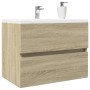 Armario de lavabo contrachapada roble Sonoma 60x38,5x45 cm de , Muebles de baño - Ref: Foro24-849636, Precio: 49,77 €, Descue...