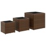 Blumenkästen 3 Stück aus braunem synthetischem Rattan von , Töpfe und Pflanzgefäße - Ref: Foro24-366396, Preis: 75,32 €, Raba...