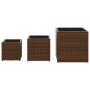 3 brown synthetic rattan planters by , Pots and planters - Ref: Foro24-366396, Price: 75,99 €, Discount: %