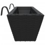 Jardineras con ganchos 2 unidades ratán sintético negro de , Maceteros y jardineras - Ref: Foro24-366404, Precio: 62,50 €, De...