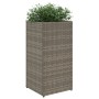 Jardinera de ratán sintético gris 30x30x60 cm de , Maceteros y jardineras - Ref: Foro24-366412, Precio: 51,00 €, Descuento: %