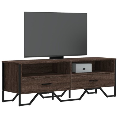 Mueble de TV madera de ingeniería marrón roble 122x34x41 cm de , Muebles TV - Ref: Foro24-848583, Precio: 107,99 €, Descuento: %