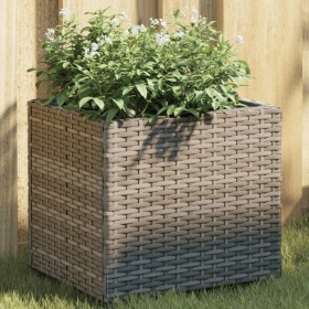 Jardinera de ratán sintético gris 36x30x32 cm de , Maceteros y jardineras - Ref: Foro24-366427, Precio: 35,66 €, Descuento: %