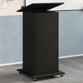 Engineered wood black lectern with wheels and drawer 55x55x107 cm by , Desks - Ref: Foro24-848025, Price: 161,69 €, Discount: %