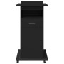 Engineered wood black lectern with wheels and drawer 55x55x107 cm by , Desks - Ref: Foro24-848025, Price: 161,69 €, Discount: %