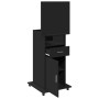 Engineered wood black lectern with wheels and drawer 55x55x107 cm by , Desks - Ref: Foro24-848025, Price: 161,69 €, Discount: %