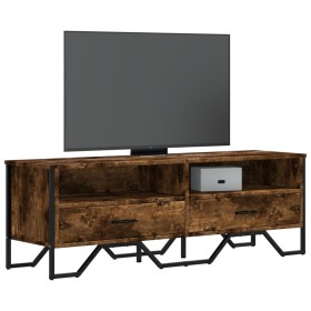 Engineered wood TV stand in smoked oak, 122x34x41 cm by , TV Furniture - Ref: Foro24-848581, Price: 103,91 €, Discount: %