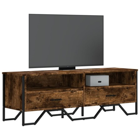 Engineered wood TV stand in smoked oak, 122x34x41 cm by , TV Furniture - Ref: Foro24-848581, Price: 104,99 €, Discount: %