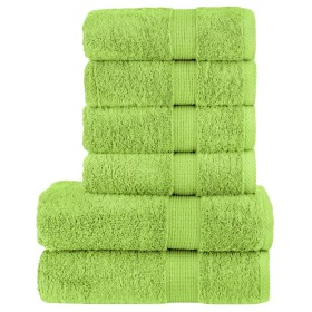 6-piece towel set 100% cotton apple green 600 gsm by , Towels - Ref: Foro24-137568, Price: 52,99 €, Discount: %