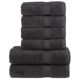 6-piece towel set 100% cotton anthracite gray 600 gsm by , Towels - Ref: Foro24-137554, Price: 46,29 €, Discount: %