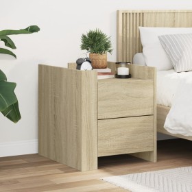 Engineered wood nightstand in Sonoma oak, 45x50x50 cm. by , Nightstands - Ref: Foro24-848285, Price: 73,89 €, Discount: %