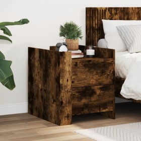 Engineered wood smoked oak bedside table 45x50x50 cm by , Nightstands - Ref: Foro24-848287, Price: 81,99 €, Discount: %