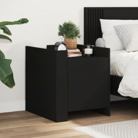 Engineered wood black bedside table 45x50x50 cm by , Nightstands - Ref: Foro24-848298, Price: 59,99 €, Discount: %