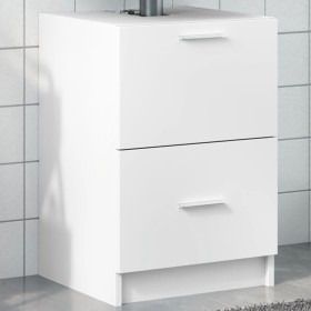 Engineered wood white bathroom cabinet 40x37x59 cm by , Bathroom furniture - Ref: Foro24-848101, Price: 73,16 €, Discount: %