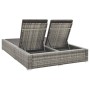 Tumbona doble de ratán sintético gris de vidaXL, Camas para exteriores - Ref: Foro24-312155, Precio: 345,99 €, Descuento: %