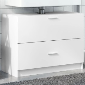 Engineered wood white bathroom cabinet 78x37x59 cm by , Bathroom furniture - Ref: Foro24-848115, Price: 103,99 €, Discount: %