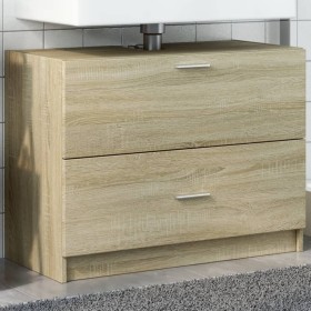 Waschbeckenunterschrank aus Sonoma-Eichenfurnierholz 78x37x59 cm. von , Badezimmermöbel - Ref: Foro24-848117, Preis: 100,58 €...