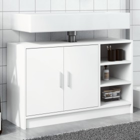 Armario de lavabo madera de ingeniería blanco 90x29x55 cm de , Muebles de baño - Ref: Foro24-848122, Precio: 80,34 €, Descuen...