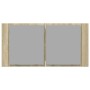 Armario y espejo LED madera ingeniería roble Sonoma 90x12x45 cm de , Tocadores de baño - Ref: Foro24-849643, Precio: 58,14 €,...