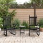 Rocking chairs with curved seat 2 units solid poplar wood black by , Rocking chairs - Ref: Foro24-3281586, Price: 191,24 €, D...