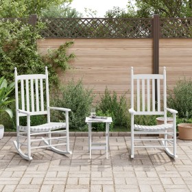 2 rocking chairs, 1 folding table made of solid white poplar wood by , Rocking chairs - Ref: Foro24-3281592, Price: 263,68 €,...