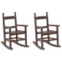 Mecedoras para niños 2 uds madera maciza de álamo marrónes de , Mecedoras - Ref: Foro24-3281599, Precio: 76,06 €, Descuento: %