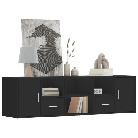 Engineered wood black corner furniture 160x40x45 cm by , Closets and storage - Ref: Foro24-3307820, Price: 144,68 €, Discount: %