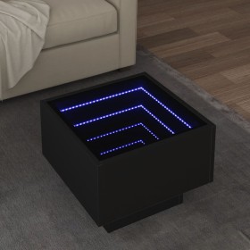 Side table with LED light, engineered wood, black, 40x40x30 cm by , Coffee table - Ref: Foro24-847498, Price: 77,99 €, Discou...