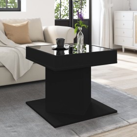 Mesa de centro con luz LED madera ingeniería negra 50x50x45 cm de , Mesas de centro - Ref: Foro24-847561, Precio: 113,06 €, D...