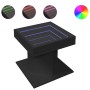 Mesa de centro con luz LED madera ingeniería negra 50x50x45 cm de , Mesas de centro - Ref: Foro24-847561, Precio: 112,88 €, D...