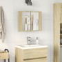 Wardrobe with LED mirror in Sonoma oak wood, 60x12x45 cm by , bathroom vanities - Ref: Foro24-849641, Price: 61,21 €, Discoun...