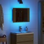 Armario con espejo LED madera roble Sonoma 60x12x45 cm de , Tocadores de baño - Ref: Foro24-849641, Precio: 61,19 €, Descuent...