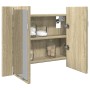 Armario con espejo LED madera roble Sonoma 60x12x45 cm de , Tocadores de baño - Ref: Foro24-849641, Precio: 61,19 €, Descuent...