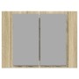 Armario con espejo LED madera roble Sonoma 60x12x45 cm de , Tocadores de baño - Ref: Foro24-849641, Precio: 61,19 €, Descuent...