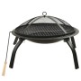 Kohlenbecken und Grill 2 in 1 mit Stahlschürhaken 56x56x49 cm von vidaXL, Kamine - Ref: Foro24-313352, Preis: 76,42 €, Rabatt: %