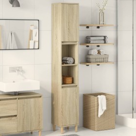 Bathroom cabinet in oak Sonoma plywood 30x30x190 cm by , bathroom vanities - Ref: Foro24-849657, Price: 88,06 €, Discount: %