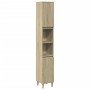 Armario de baño madera contrachapada roble Sonoma 30x30x190 cm de , Tocadores de baño - Ref: Foro24-849657, Precio: 84,46 €, ...