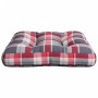 Cushion for pallet sofa, red checkered fabric, 50x50x12 cm. by , Cushions for chairs and sofas - Ref: Foro24-360438, Price: 2...