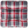 Cushion for pallet sofa, red checkered fabric, 50x50x12 cm. by , Cushions for chairs and sofas - Ref: Foro24-360438, Price: 2...