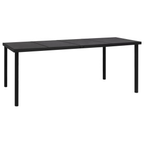 Black steel garden table 190x90x74 cm by vidaXL, Garden tables - Ref: Foro24-313095, Price: 214,99 €, Discount: %