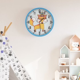 Wall clock made of polystyrene and blue glass Ø25.5 cm by , Wall clocks - Ref: Foro24-4008400, Price: 19,99 €, Discount: %