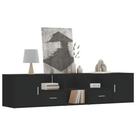 Mueble de esquina madera de ingeniería negro 200x40x45 cm de , Armarios y almacenamiento - Ref: Foro24-3307829, Precio: 185,9...