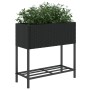 Pflanzgefäße mit Regal 2 Stück Kunststoff-Rattan Schwarz 70x28x70 cm von , Töpfe und Pflanzgefäße - Ref: Foro24-3210510, Prei...