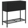 Pflanzgefäße mit Regal 2 Stück Kunststoff-Rattan Schwarz 70x28x70 cm von , Töpfe und Pflanzgefäße - Ref: Foro24-3210510, Prei...