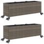 Pflanzgefäße mit Rädern 2 Stück synthetisches Rattan grau 107x32x38 cm von , Töpfe und Pflanzgefäße - Ref: Foro24-3210527, Pr...